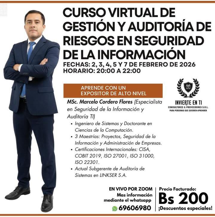 CURSO VIRTUAL: GESTI&Oacute;N Y AUDITOR&Iacute;A DE RIESGOS EN SEGURIDAD DE LA INFORMACI&Oacute;N